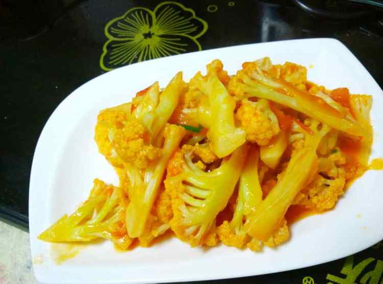 西红柿番茄炒花菜步骤8