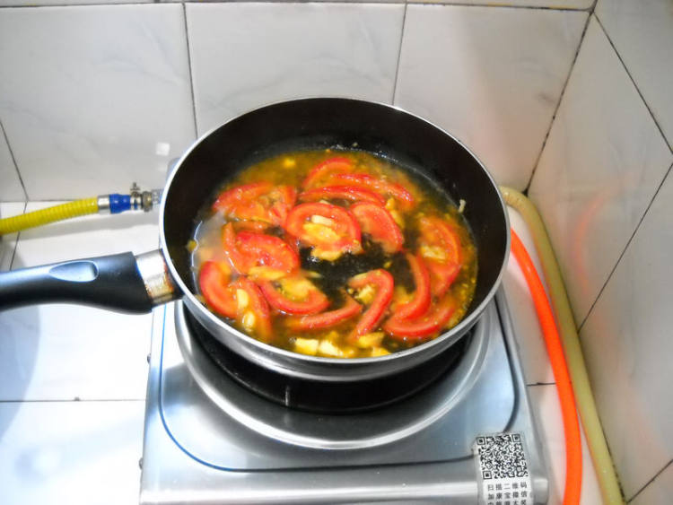 茄汁肉丝茼蒿面步骤13