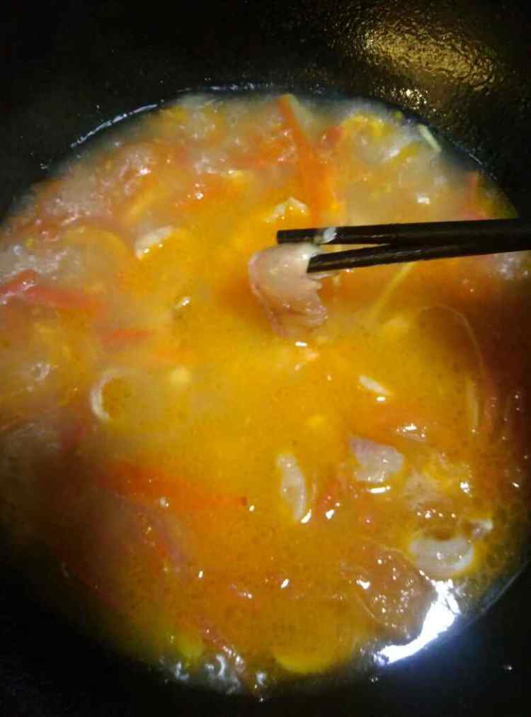 西红柿财鱼片汤步骤10