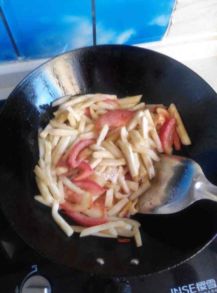 圆茄子炒番茄步骤6
