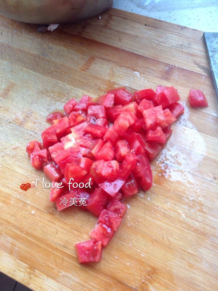 西红柿肉丁打卤面步骤2