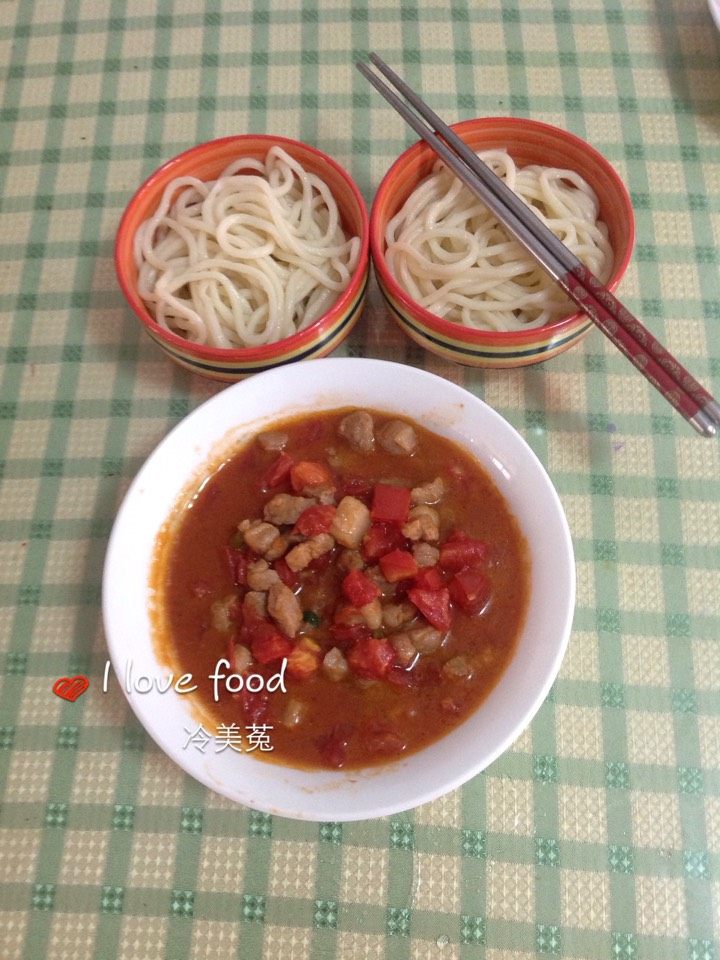 西红柿肉丁打卤面步骤11