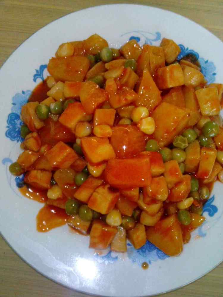 菠萝鸡丁步骤9