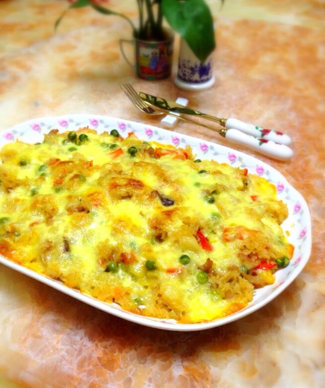 菠萝什锦焗饭步骤7