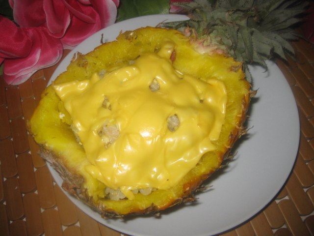 芝士菠萝腊肠焗饭步骤14