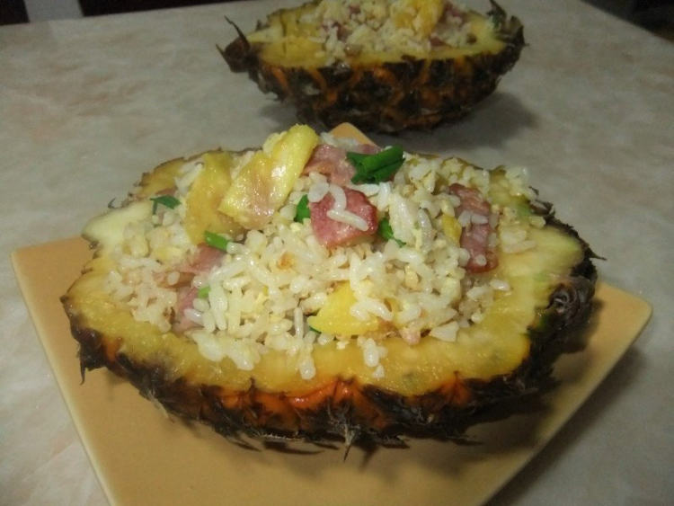 培根菠萝炒饭步骤14