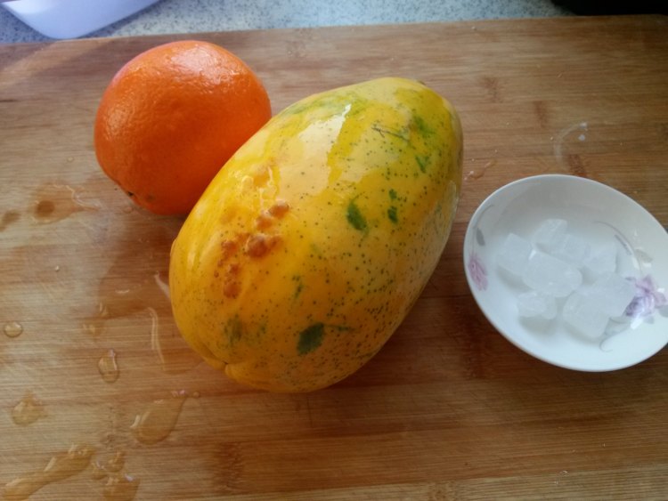 柳橙木瓜步骤1
