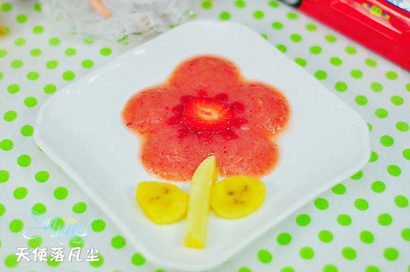 花朵草莓香蕉苹果泥步骤9