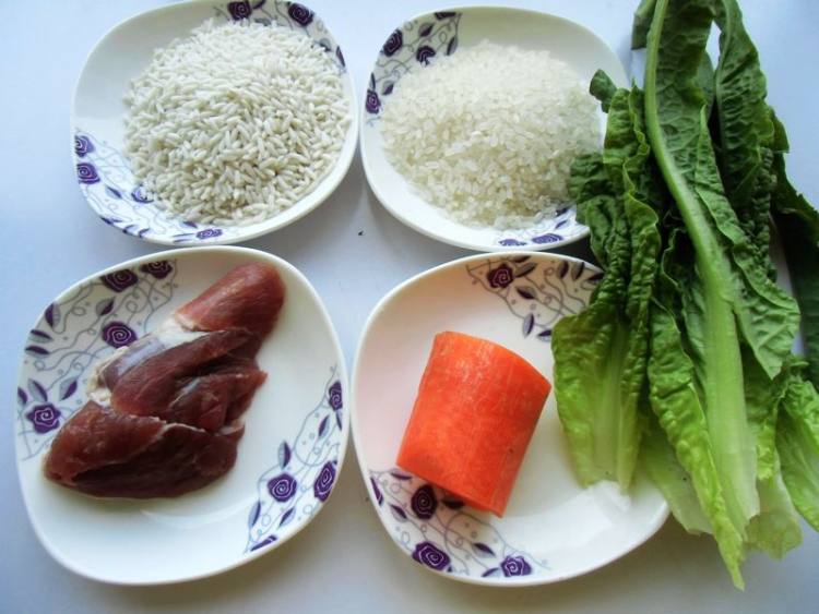 青菜肉粥步骤1