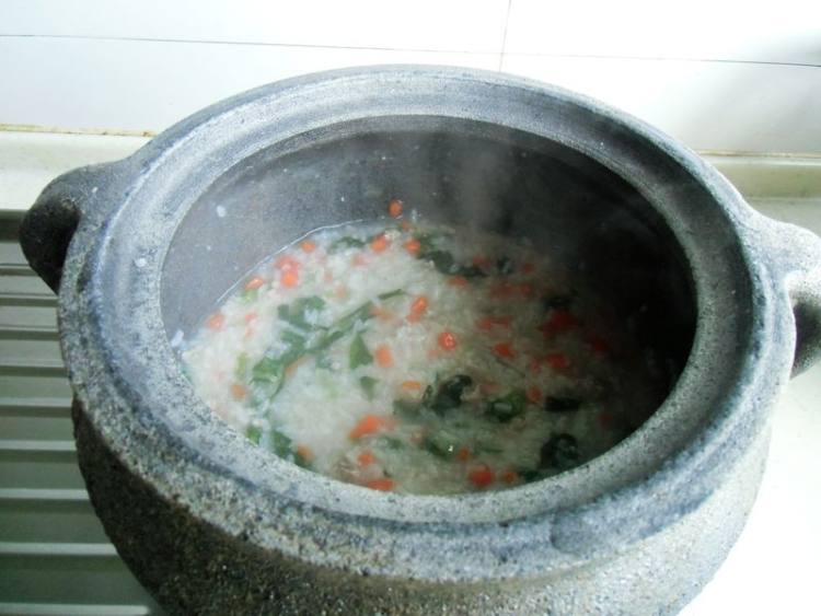 青菜肉粥步骤10