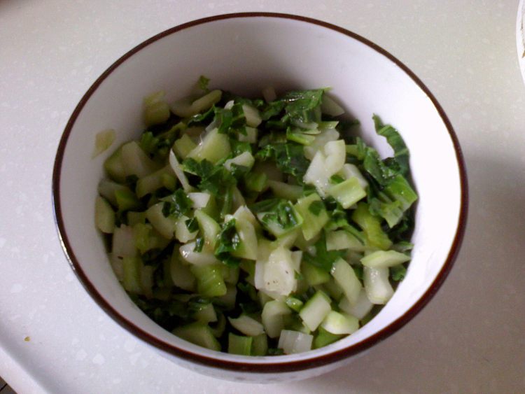 青菜肉末焖饭步骤4