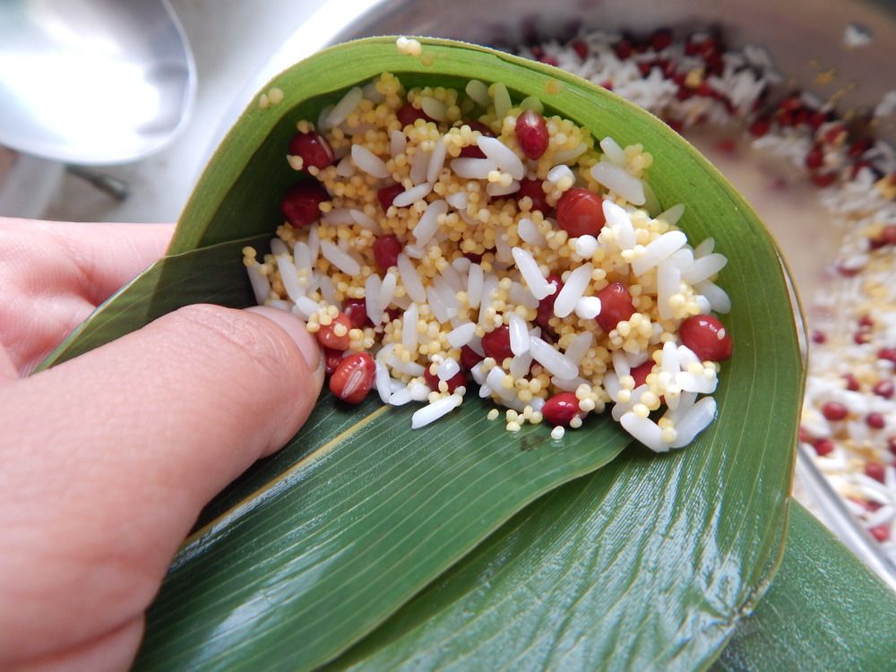 小米红豆粽子步骤8