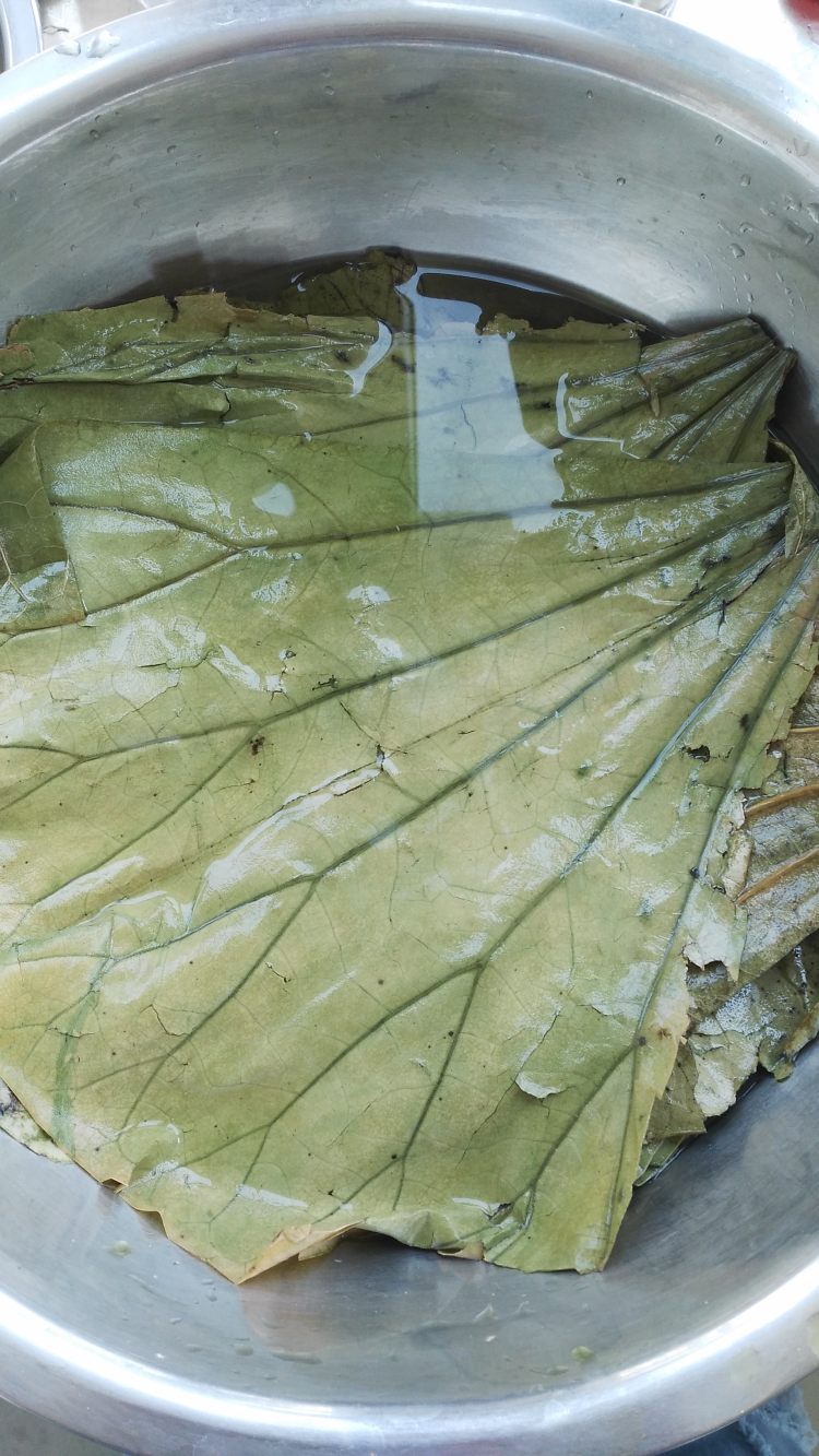荷叶糯米蒸肉#新鲜从步骤5
