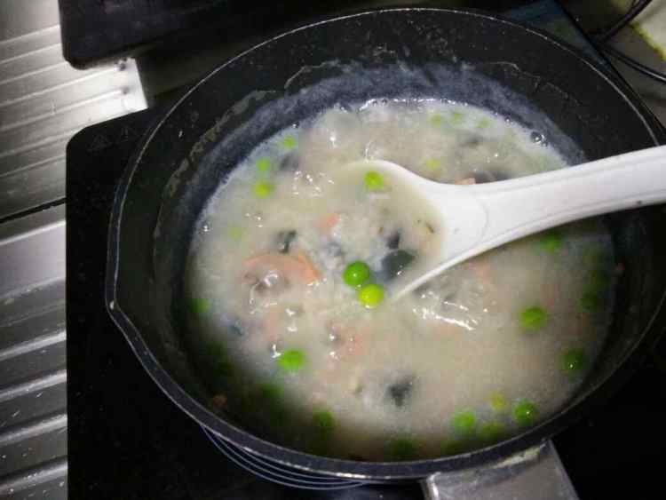 火腿皮蛋粥#多效护理步骤9