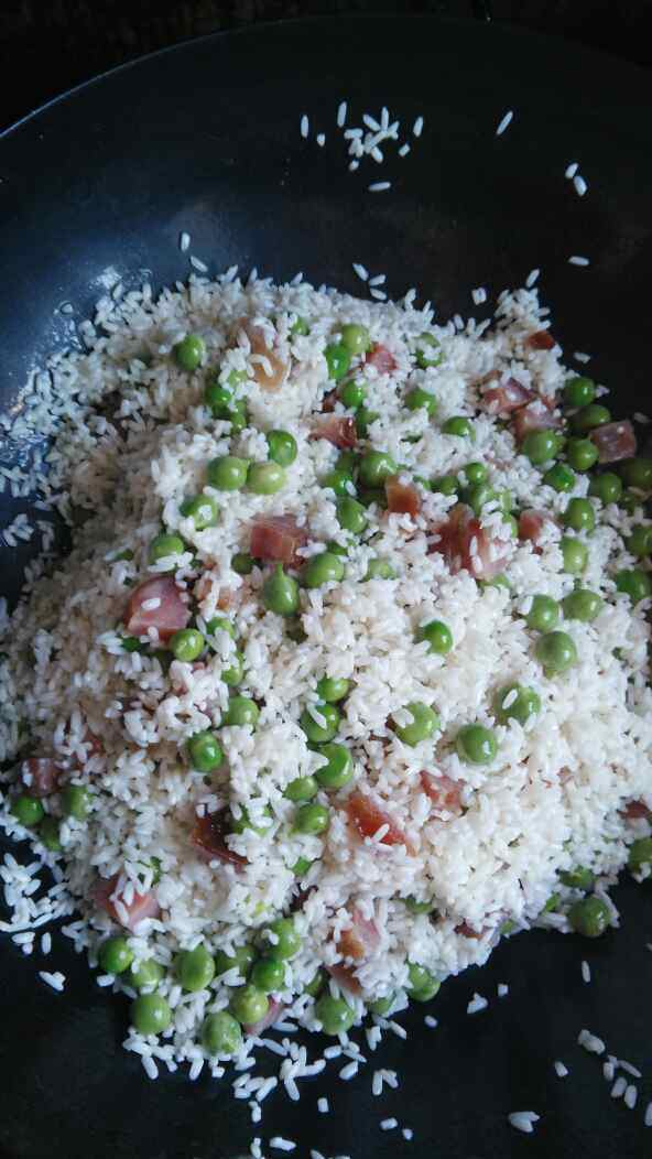 香肠甜豌豆糯米饭步骤7