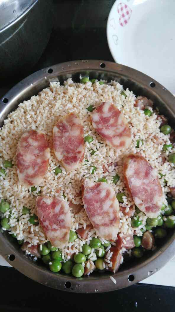 香肠甜豌豆糯米饭步骤14