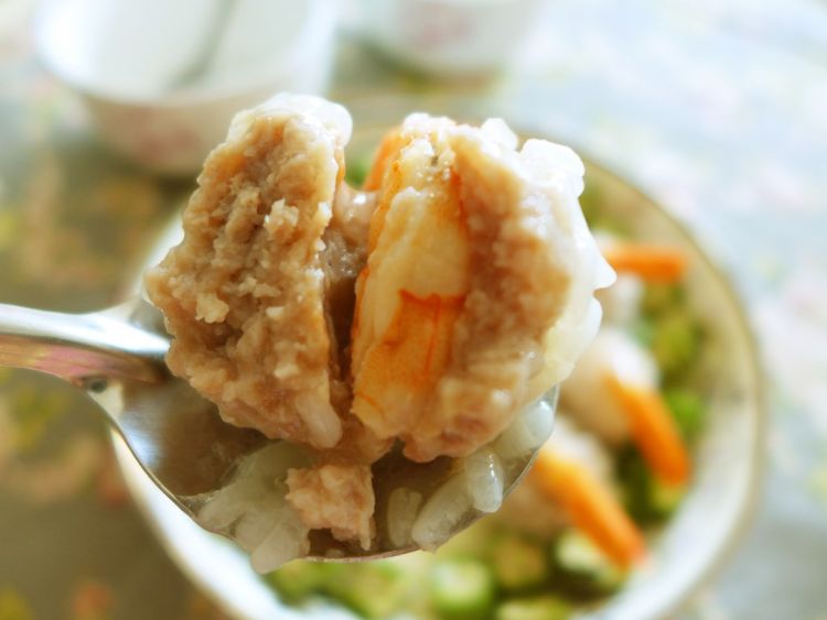 清蒸糯米虾肉丸步骤9