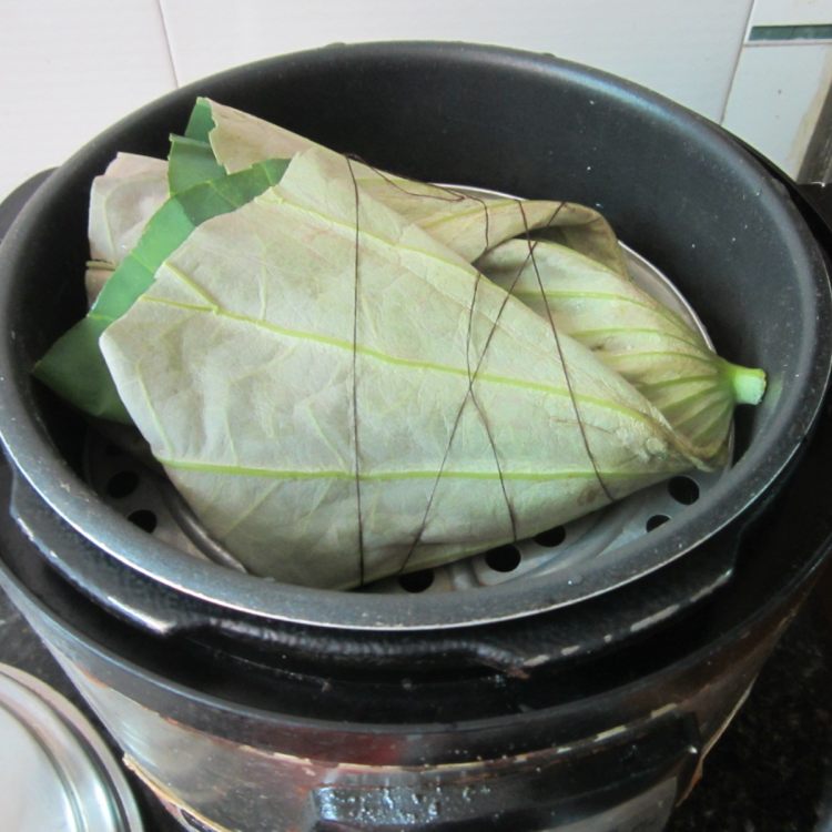 荷叶糯米肉步骤8