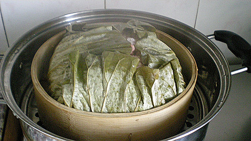 荷叶蒸饭步骤8