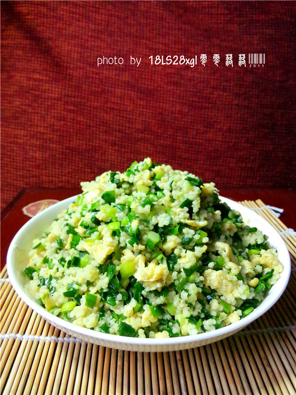 韭菜小米炒鸡蛋步骤13