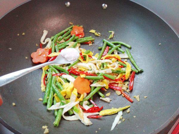 豆角炒紫薯面条步骤9