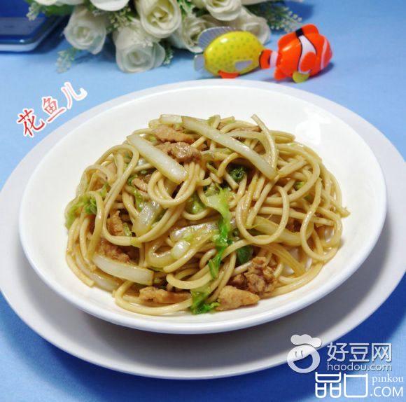 肉丝白菜炒面