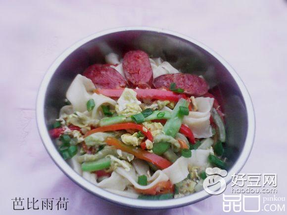 丝瓜虾皮鸡蛋扯面