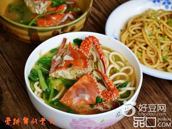 梭子蟹青菜汤面