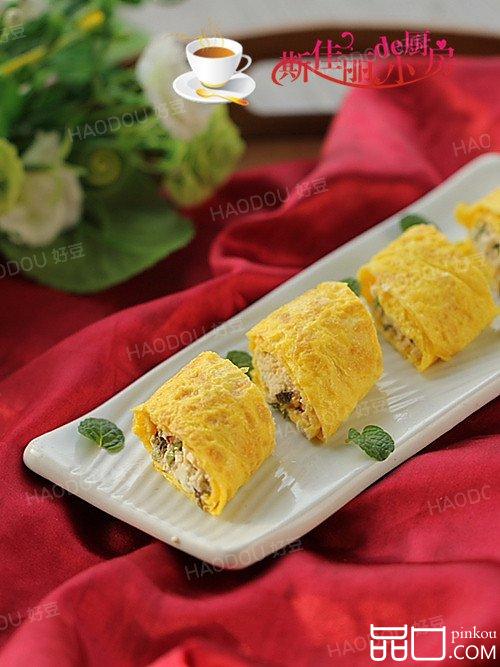 香椿豆腐鸡蛋卷