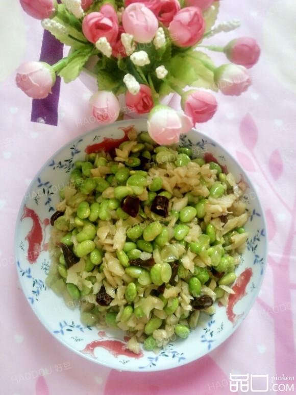 萝卜干炒毛豆