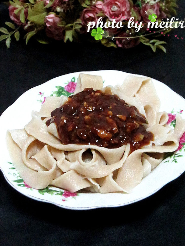 肉末炸酱拌全麦扯面步骤8