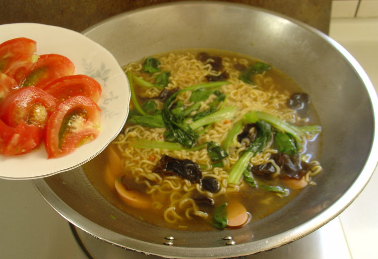 油菜鸡蛋面步骤14