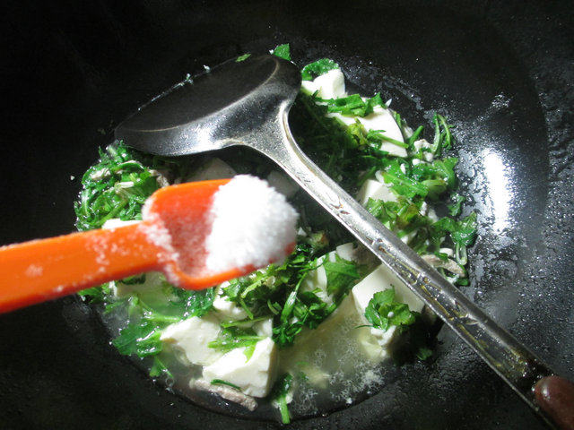 里脊肉荠菜豆腐步骤8