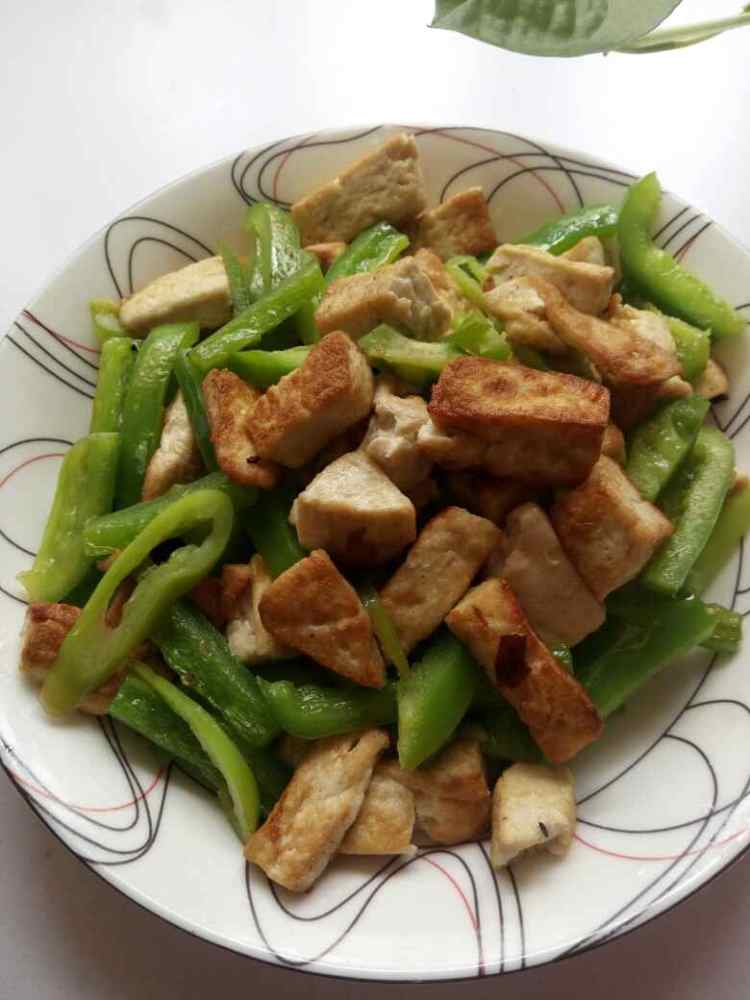 家常青椒豆腐步骤7