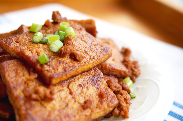 肉沫煎豆腐步骤17