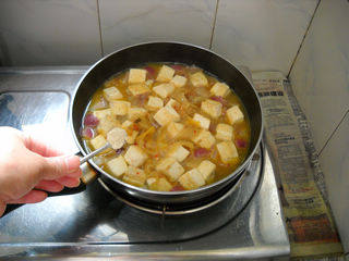 辣白菜海米烧豆腐步骤9