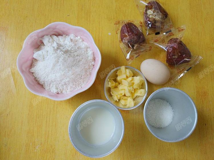 红枣核桃司康步骤1