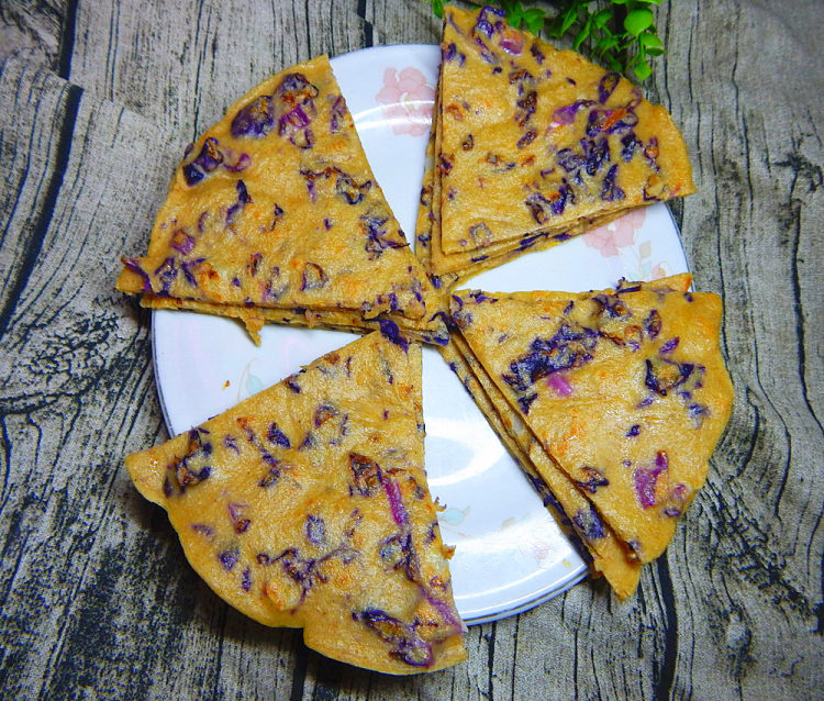紫甘蓝煎饼步骤12