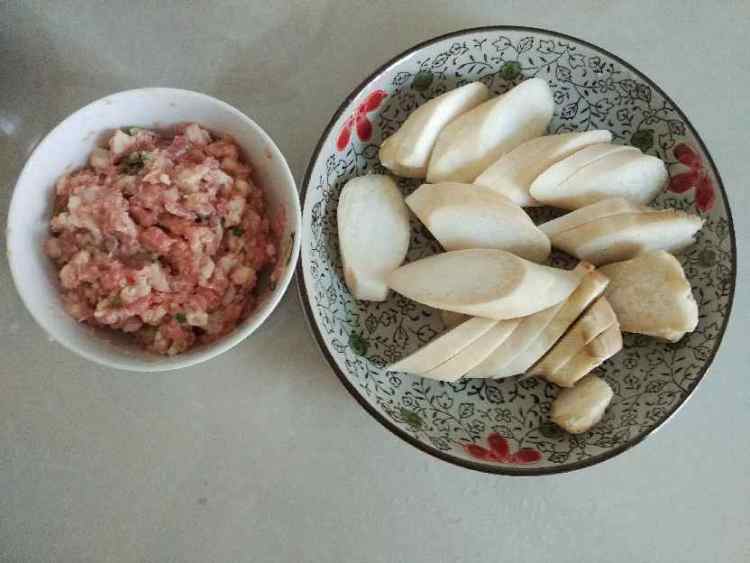 杏鲍菇夹肉步骤2
