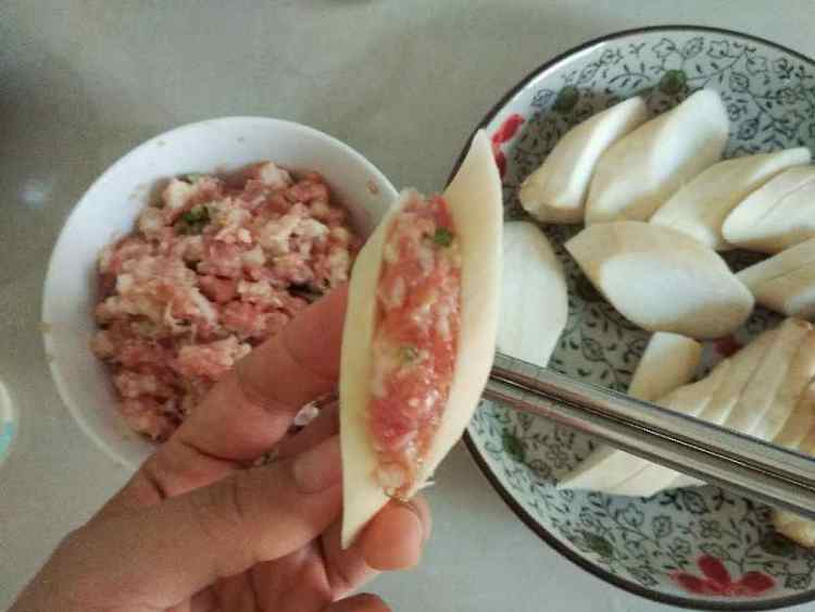 杏鲍菇夹肉步骤3