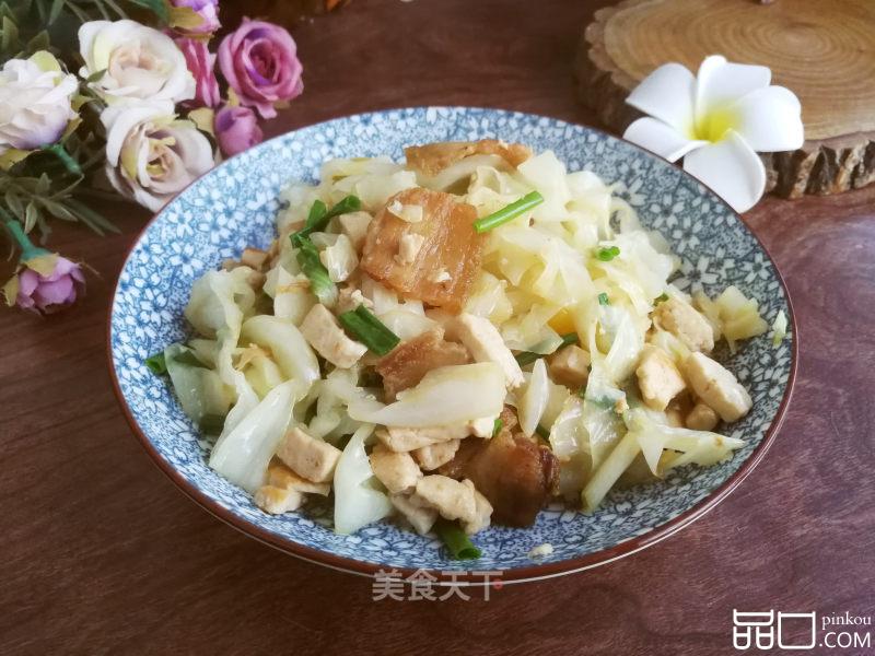 回锅肉炒包菜豆腐