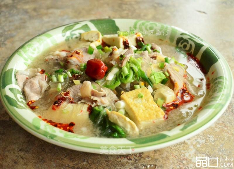 小白菜豆腐浸羊肉片