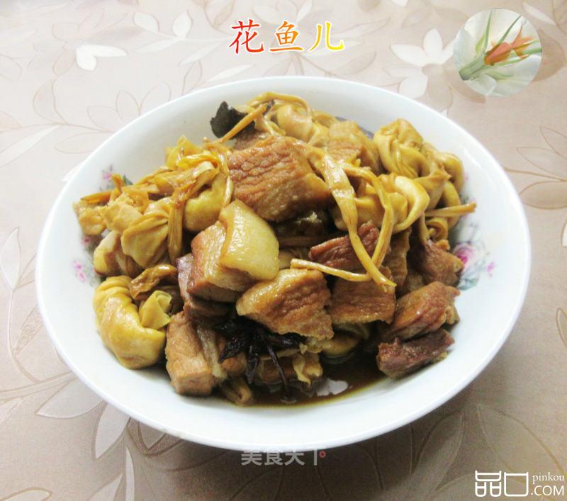 黄花菜千张结烧五花肉