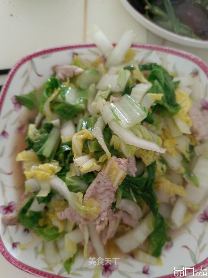 青白菜炒肉丝
