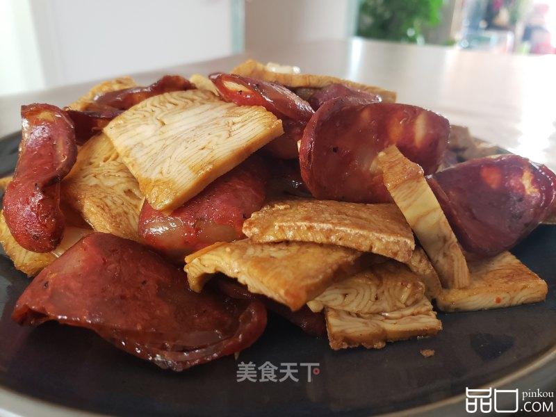 五香豆腐炒腊肠