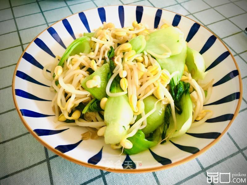黄豆芽炒油菜