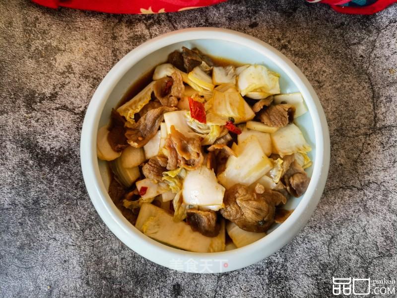 白菜帮炒羊肉片