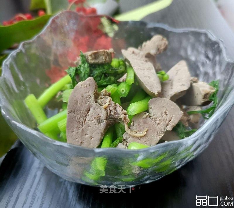 水炒鸡肝茼蒿