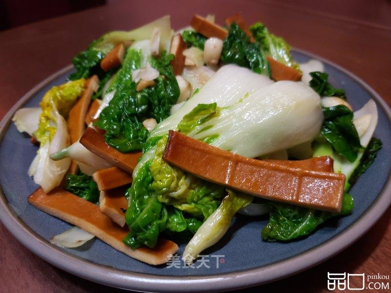 黄心菜炒豆腐干