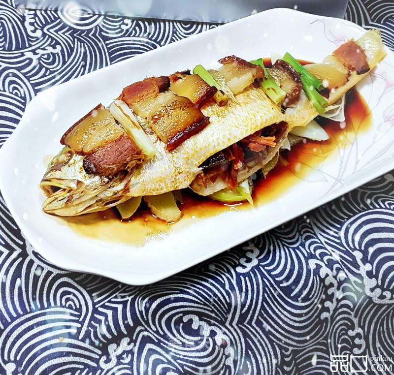 腊肉蒸黄鱼